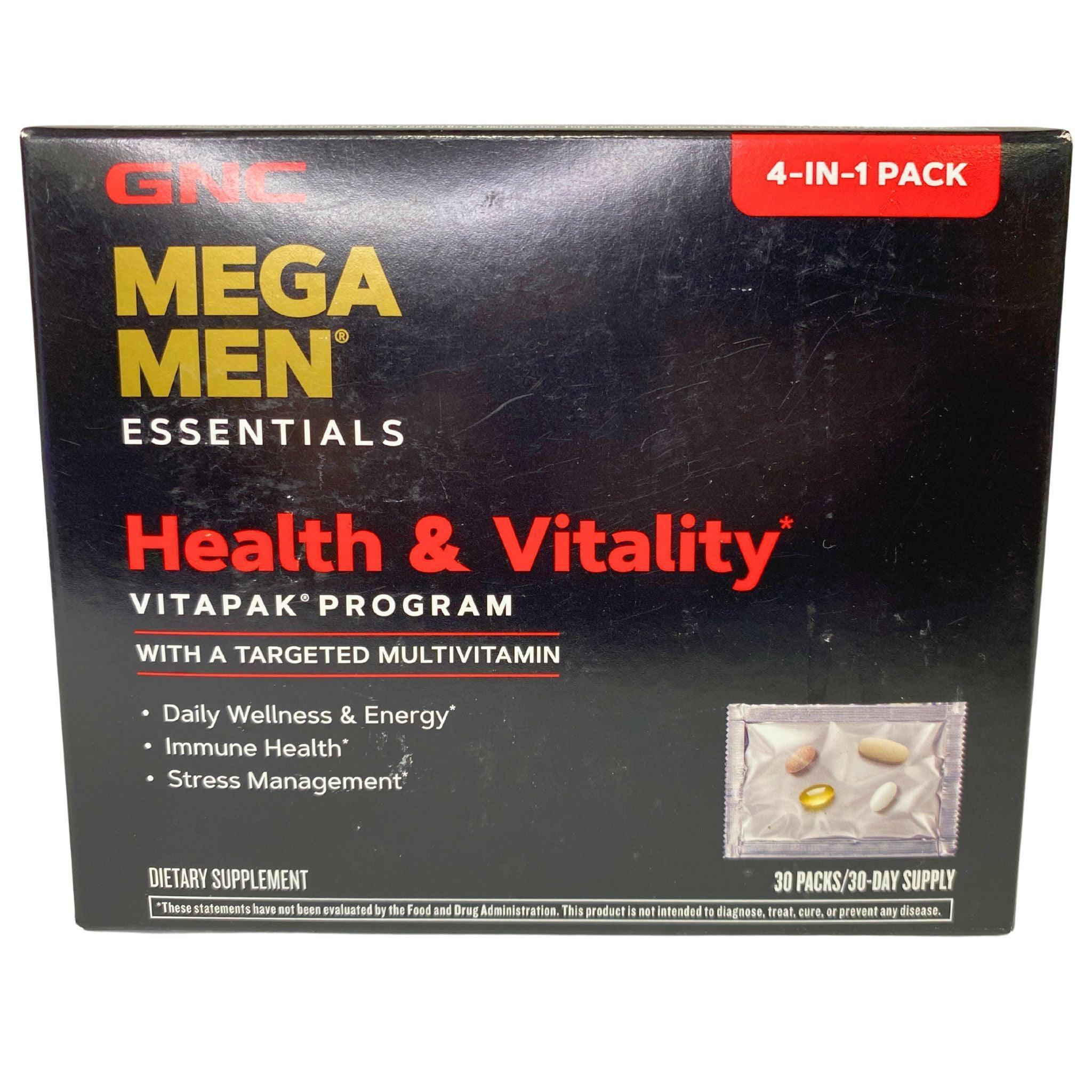 GNC Mega Men Essentials Health & Vitality Vitapak Program - 18 Pack Multivitamin Supplement for Men's Daily Nutrition & Energy Boost - Perfect for Active Lifestyles & Fitness Routines