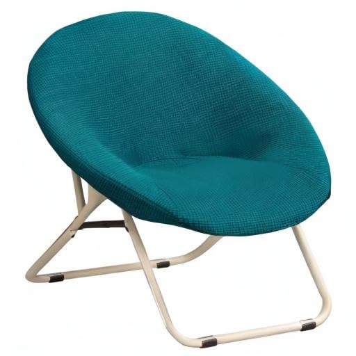 Stretch Jacquard Saucer Chair Slipcover - Removable Spandex Fabric Cover for Round Moon Chairs (Green) | Perfect for Living Room, Bedroom, Dorm or Outdoor Relaxation