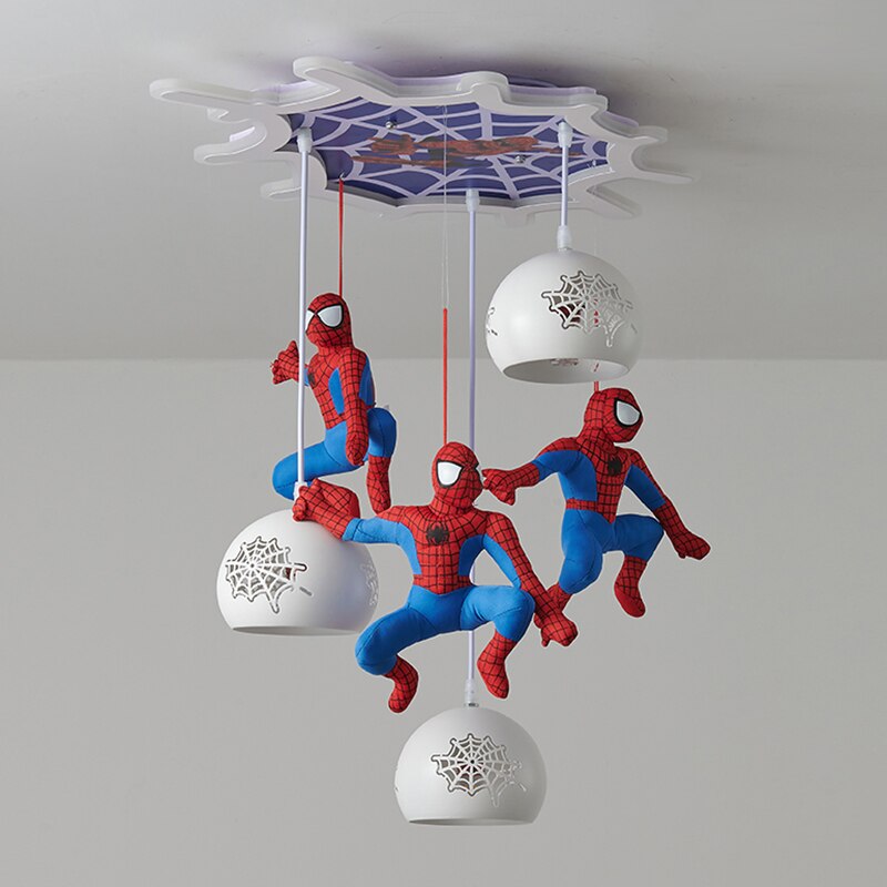 Spider-Man Pendant Light - Superhero Themed Kids Room Lighting - Perfect for Bedroom, Playroom & Nursery Decor | Art Deco Inspired Superhero Ceiling Fixture