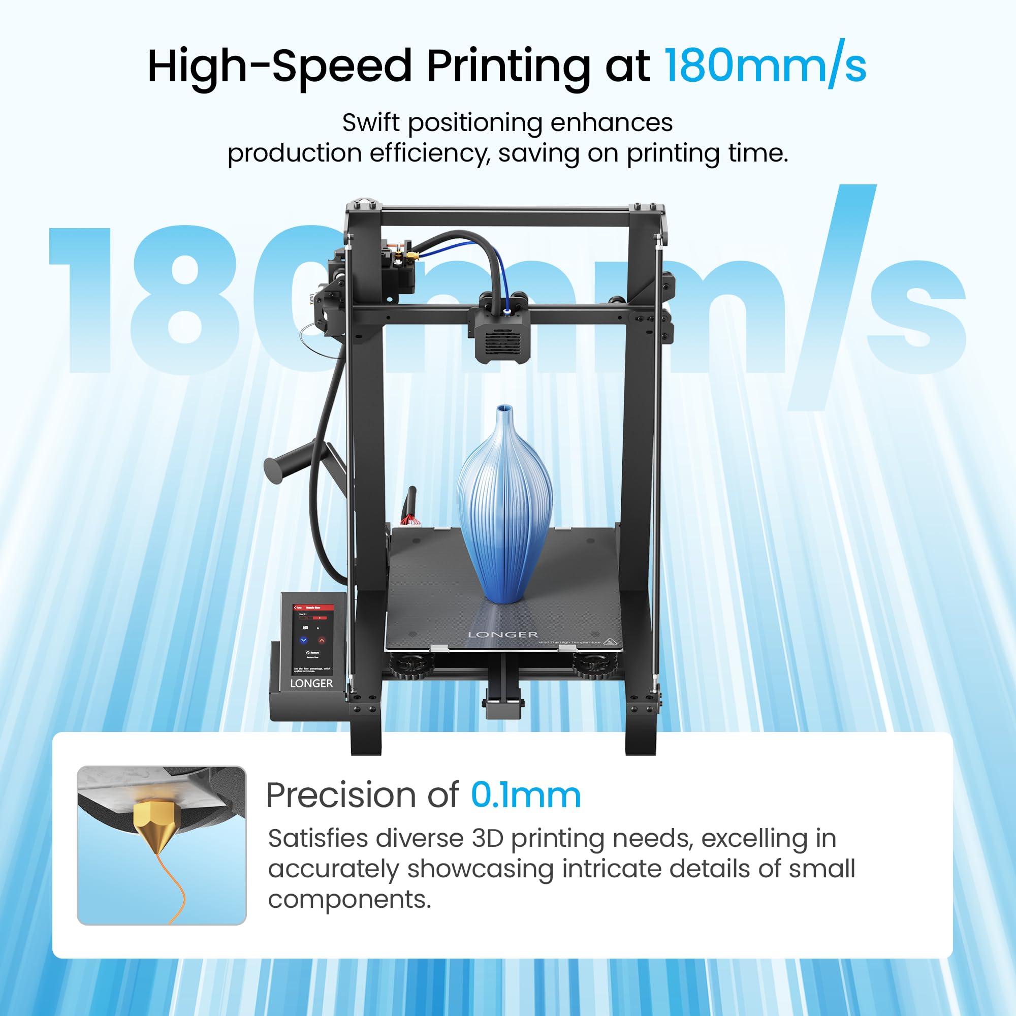 Longer LK5 Pro 3D Printer - Large Build Volume 11.8x11.8x15.7in | FDM 3D Printer with Open Source Motherboard & TMC 2209 Drivers | Resume Printing Function | 95% Pre-Assembled | Perfect for Beginners, Hobbyists & Home DIY Projects