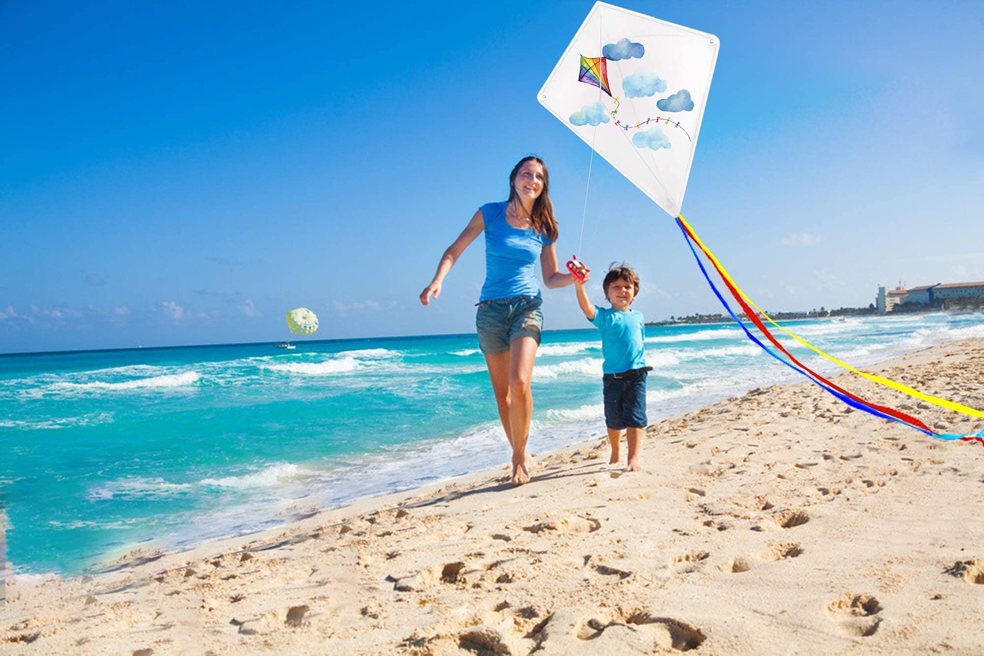 DIY Blank Painting Kite for Kids & Adults - Bulk Kite Making Kit with Handles & Strings - White Diamond Kites for Outdoor Activities, Birthday Parties & Family Fun