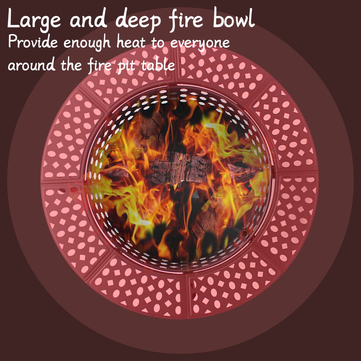 42 Inch Extra Large Wood Burning Fire Pit with 2 Grills, Lid & Poker - Heavy Duty 3-in-1 Outdoor Fire Pit, BBQ Grill & Round Metal Table for Patio, Backyard, Camping, Picnic & Party Gatherings