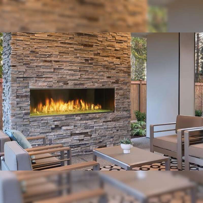48 Inch Majestic Lanai Outdoor Linear Vent-Free Gas Fireplace - Perfect for Patio, Deck, and Backyard Relaxation