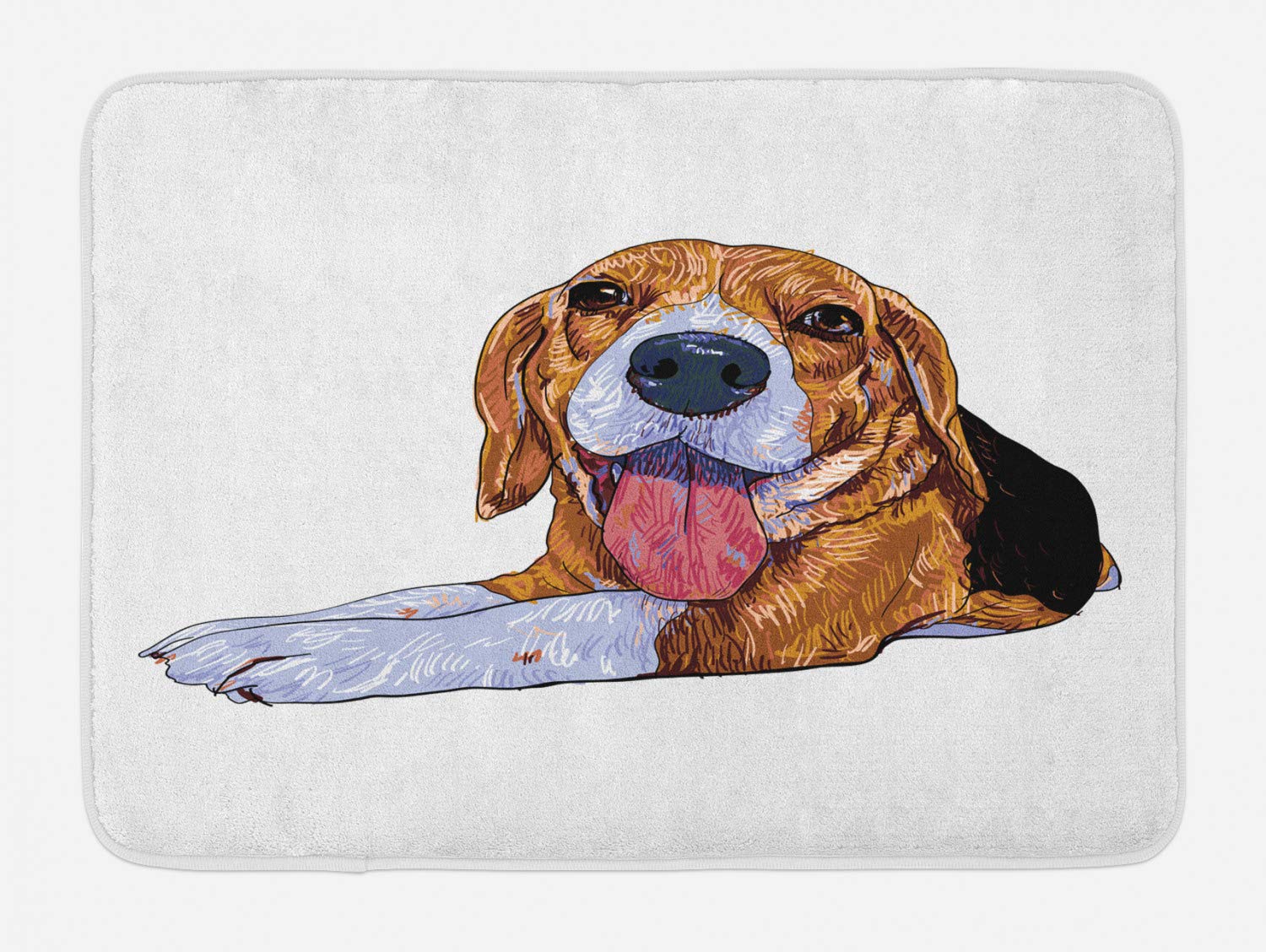 Ambesonne Beagle Bath Mat - Non-Slip Plush Dog Pattern Bathroom Rug, 30.2