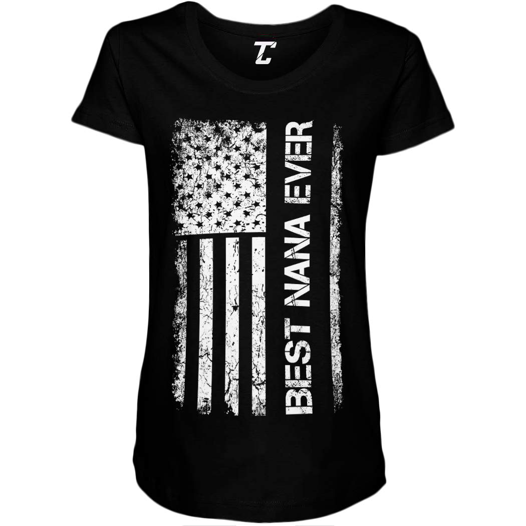 American Flag Side Ruched Maternity T-Shirt for Pregnancy - Perfect for Mother's Day Gifts, 4th of July & Patriotic Maternity Outfits