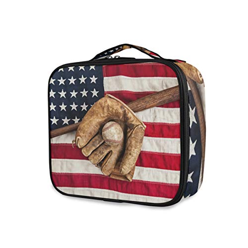 Portable Travel Makeup Case - Large Capacity Cosmetic Train Case for Makeup Brushes & Baseball Bat Glove | Perfect for Travel, Gym & On-the-Go Organization
