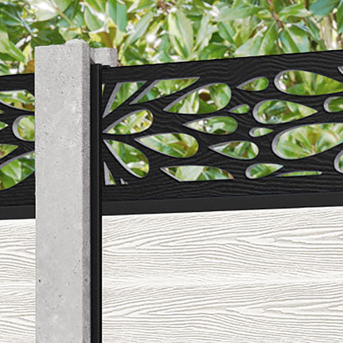 Classic Blossom Fence Panel in Light Stone - Decorative Garden Fencing for Privacy & Landscaping | Fits Existing Concrete Posts | Perfect for Backyard, Patio & Poolside Areas