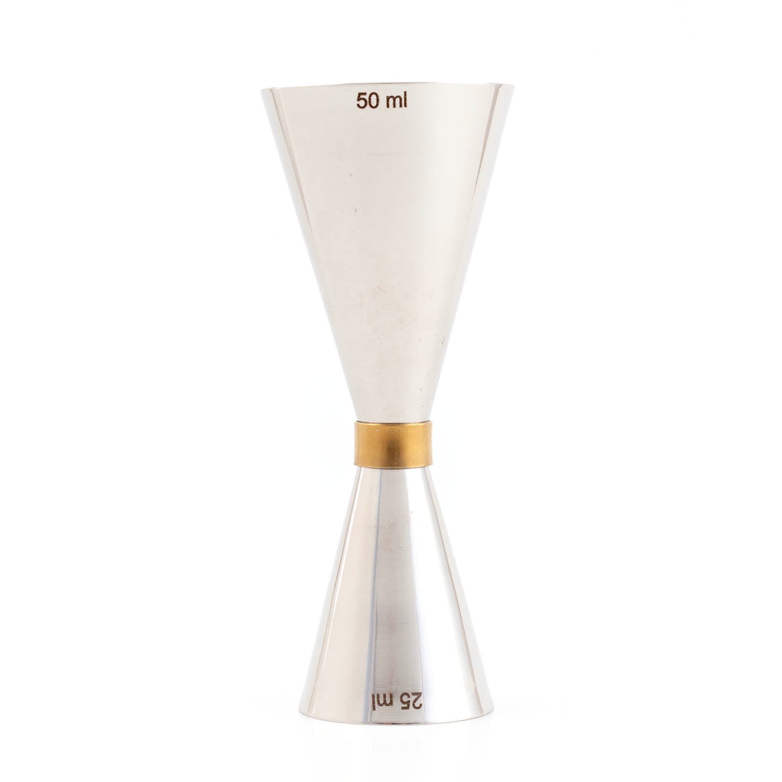 BarConic® Slender Jigger with Gold Ring - Premium Stainless Steel Cocktail Measuring Tool - 1oz & 2oz Size Options - Perfect for Home Bars, Mixology & Professional Bartending