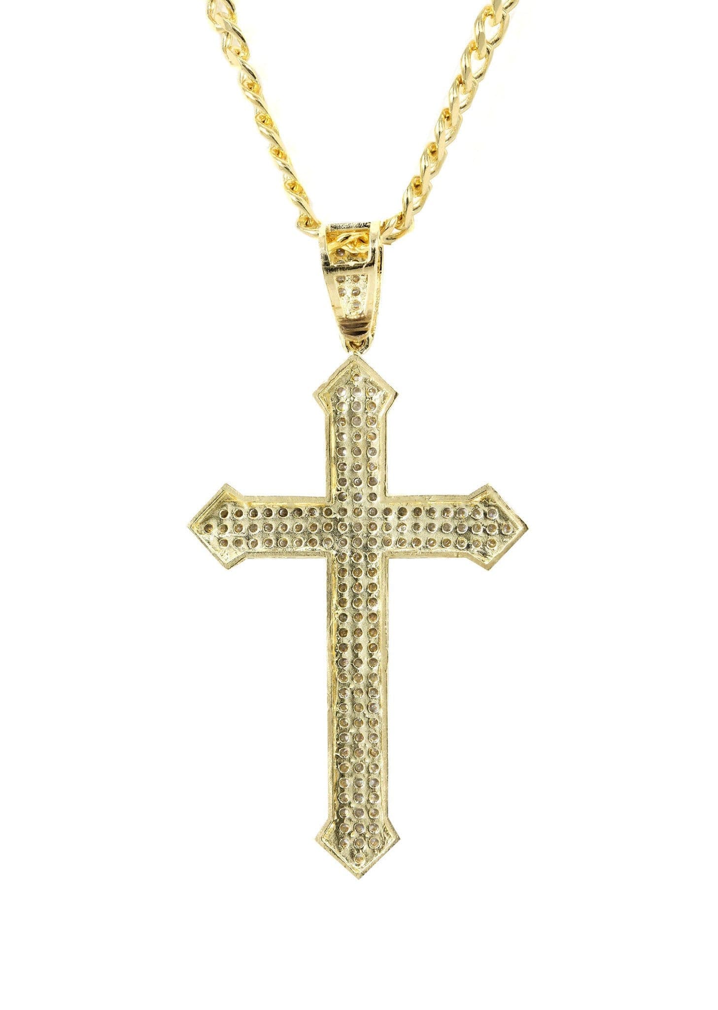 10K Yellow Gold Cross Necklace for Women - 22.2 Grams Solid Gold Religious Jewelry - Perfect for Baptism, First Communion, Confirmation & Everyday Wear