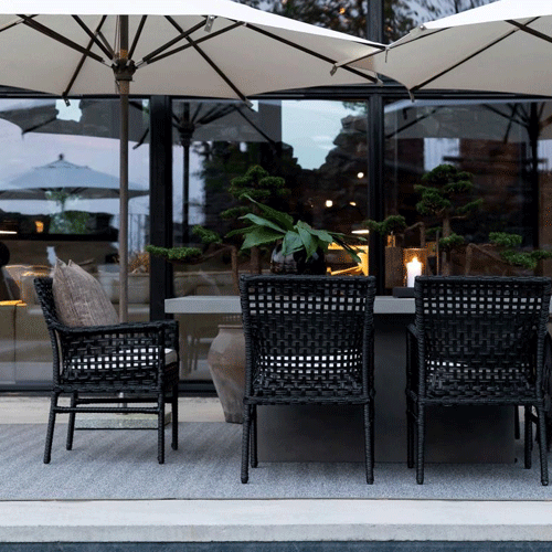 Artwood Santa Monica Outdoor Dining Chair - Classic Black - Weather-Resistant Patio Furniture for Backyard, Garden, and Poolside Dining