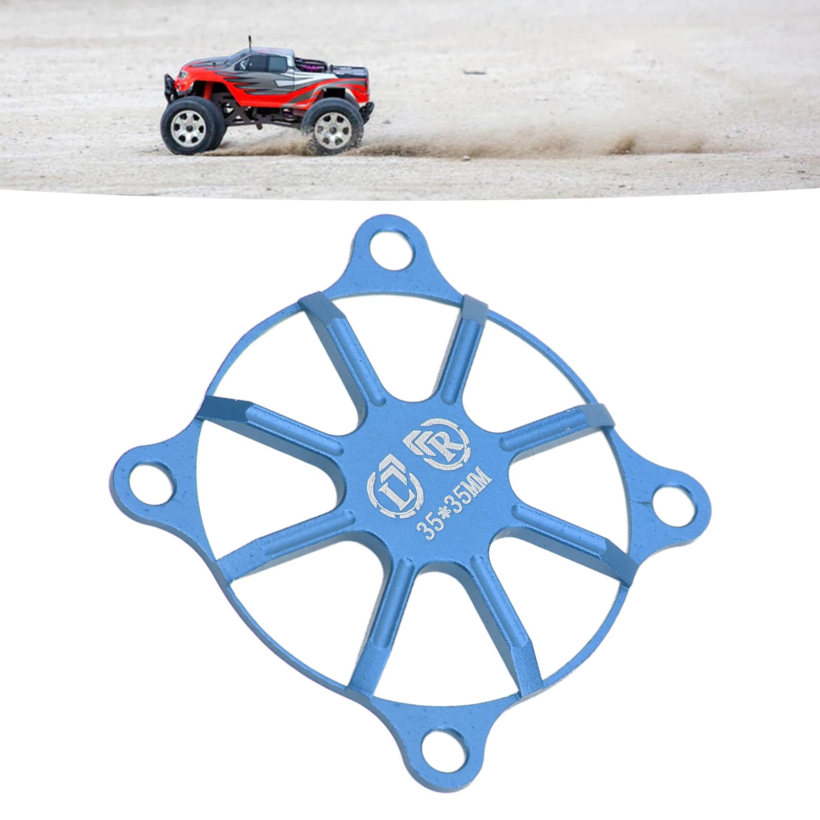 35x35mm Aluminum Alloy RC Motor Cooling Fan Cover - Durable Protection for RC Motors (Dark Blue) | Perfect for RC Cars, Drones & DIY Electronics Cooling Systems