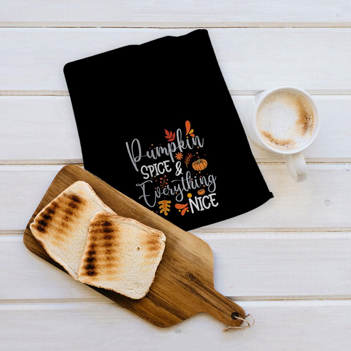 OHSUL Pumpkin Spice Fall Thanksgiving Kitchen Towels - Super Absorbent Dish Towels & Dishcloths for Kitchen, Autumn Harvest Halloween Farmhouse Decor - Perfect for Holiday Cooking, Bathroom Decor & Cozy Home Styling