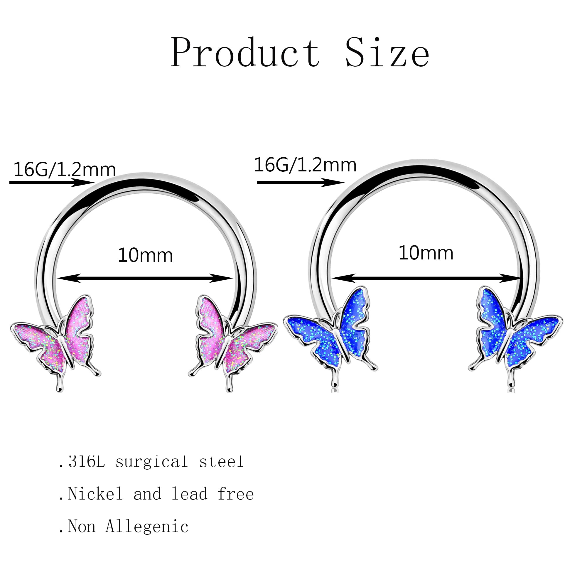 16G Bat & Dragon Claw Septum Rings - Daith, Helix, Cartilage, Tragus & Rook Piercing Jewelry for Men & Women | Gothic Body Jewelry for Everyday Wear & Special Occasions