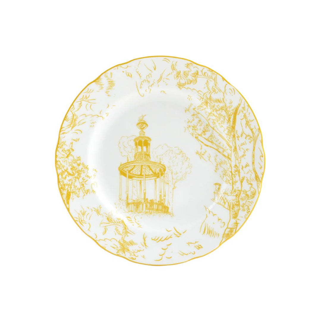 Tout Paris Yellow Bread and Butter Plate - Elegant Dinnerware for Breakfast, Brunch, and Tea Parties | Durable Ceramic Appetizer Plates for Home, Restaurant, and Cafe Use