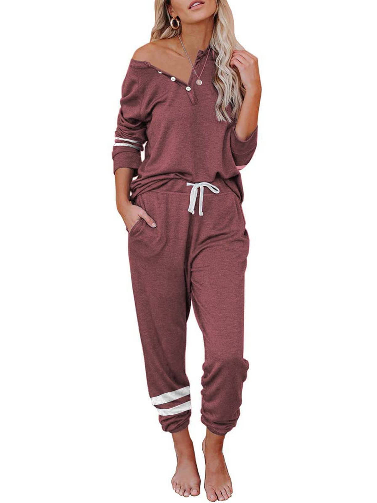 FARORO Women's 2-Piece Pajama Set - Soft Lounge Pants & Top Comfy Jogger Outfit for Sleepwear, Nightwear & Loungewear - Perfect for Relaxing at Home, Yoga & Cozy Evenings