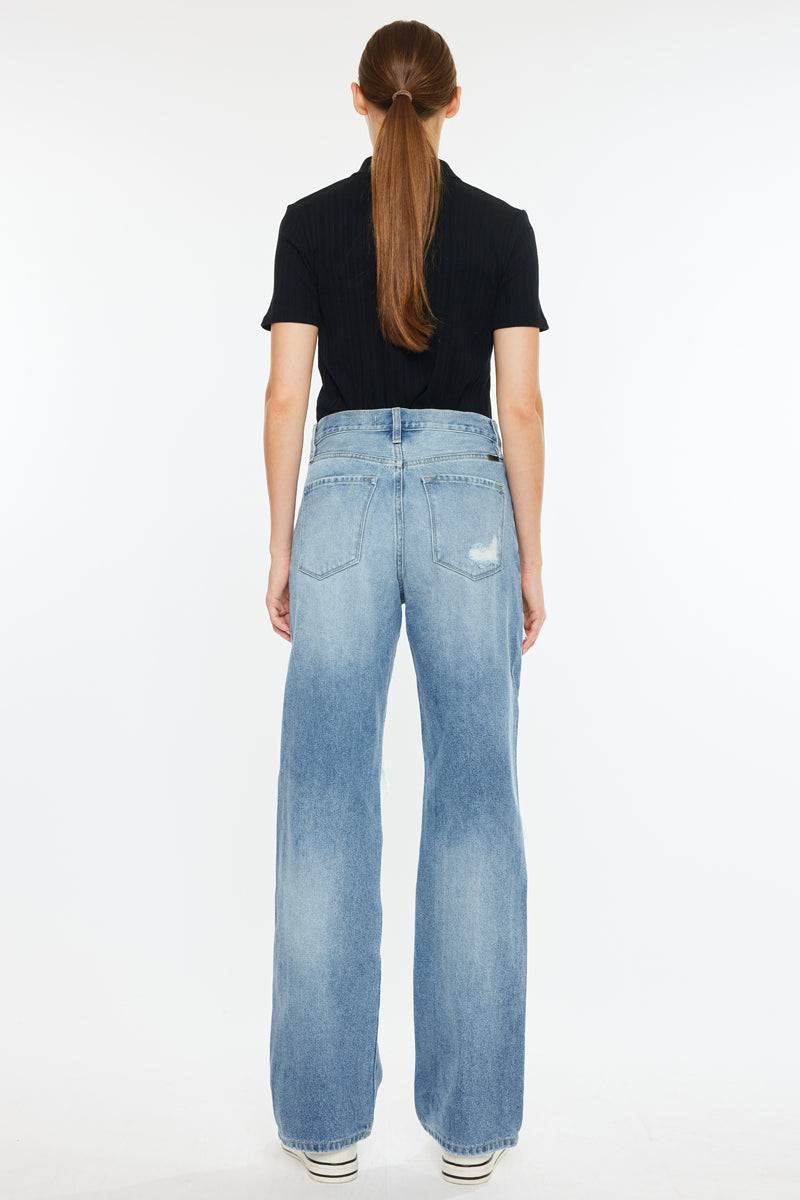 Maddie Ultra High Rise 90's Boyfriend Jeans for Women - Vintage Distressed Denim Pants with Stretch - Casual Streetwear & Retro Fashion Outfit