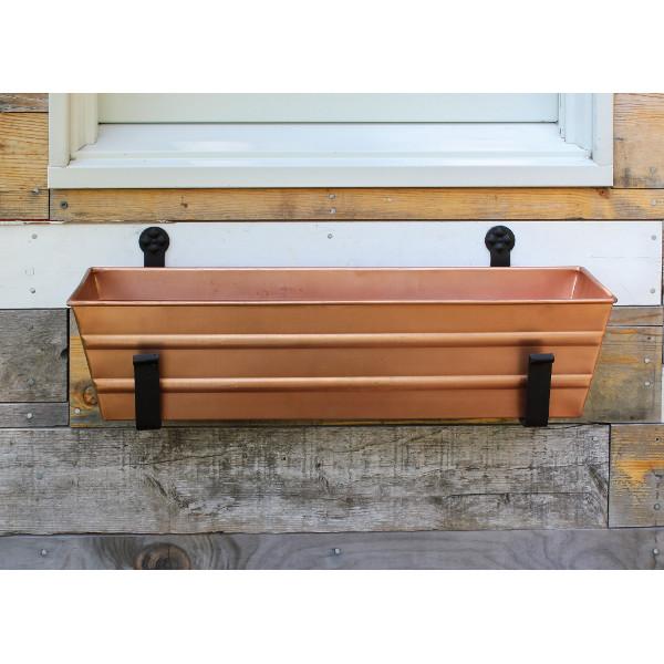 Decorative Flower Box with Wall Brackets - Hanging Planter for Indoor & Outdoor Garden Decor - Perfect for Windows, Balconies, and Patios