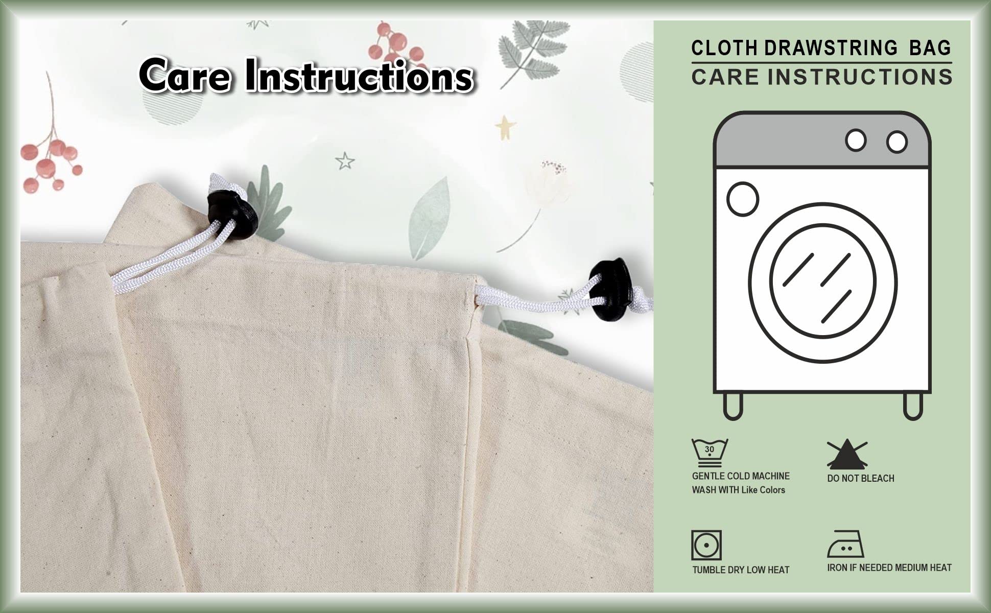 100% Natural Cotton Muslin Bags 8x10 Inch with Drawstring & Lock - 12 Pack for DIY, Spices, Sachets, Herbs, Jewelry, Wedding Favors & Produce Storage - Eco-Friendly Reusable Cloth Bags for Home, Kitchen & Crafting
