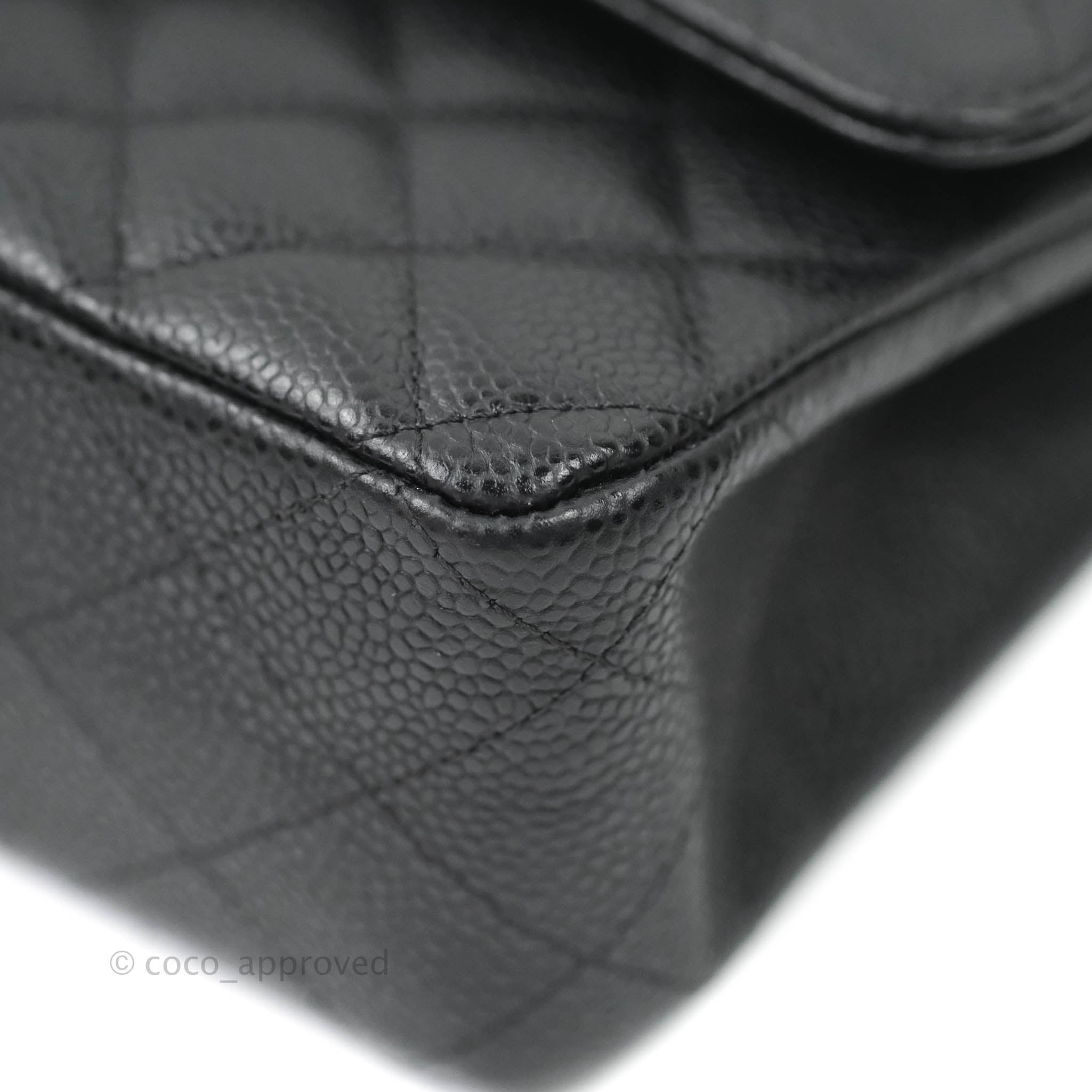 Chanel Classic Medium Double Flap Bag Black Caviar Leather with Gold Hardware - Luxury Shoulder Bag for Women, Perfect for Work, Parties & Special Occasions