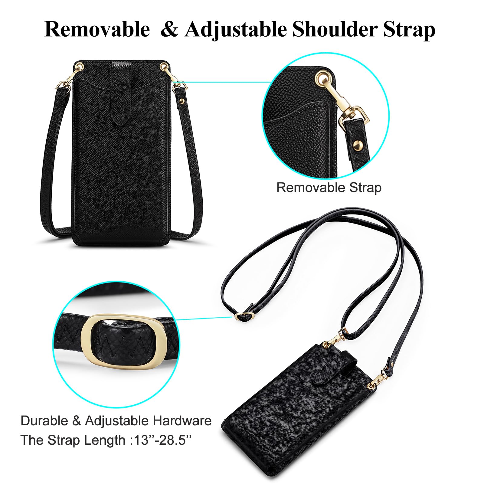 RONSIN Small Crossbody Phone Bag for Women - RFID Blocking Mini Shoulder Purse with Card Slots | Perfect for Travel, Shopping & Everyday Use