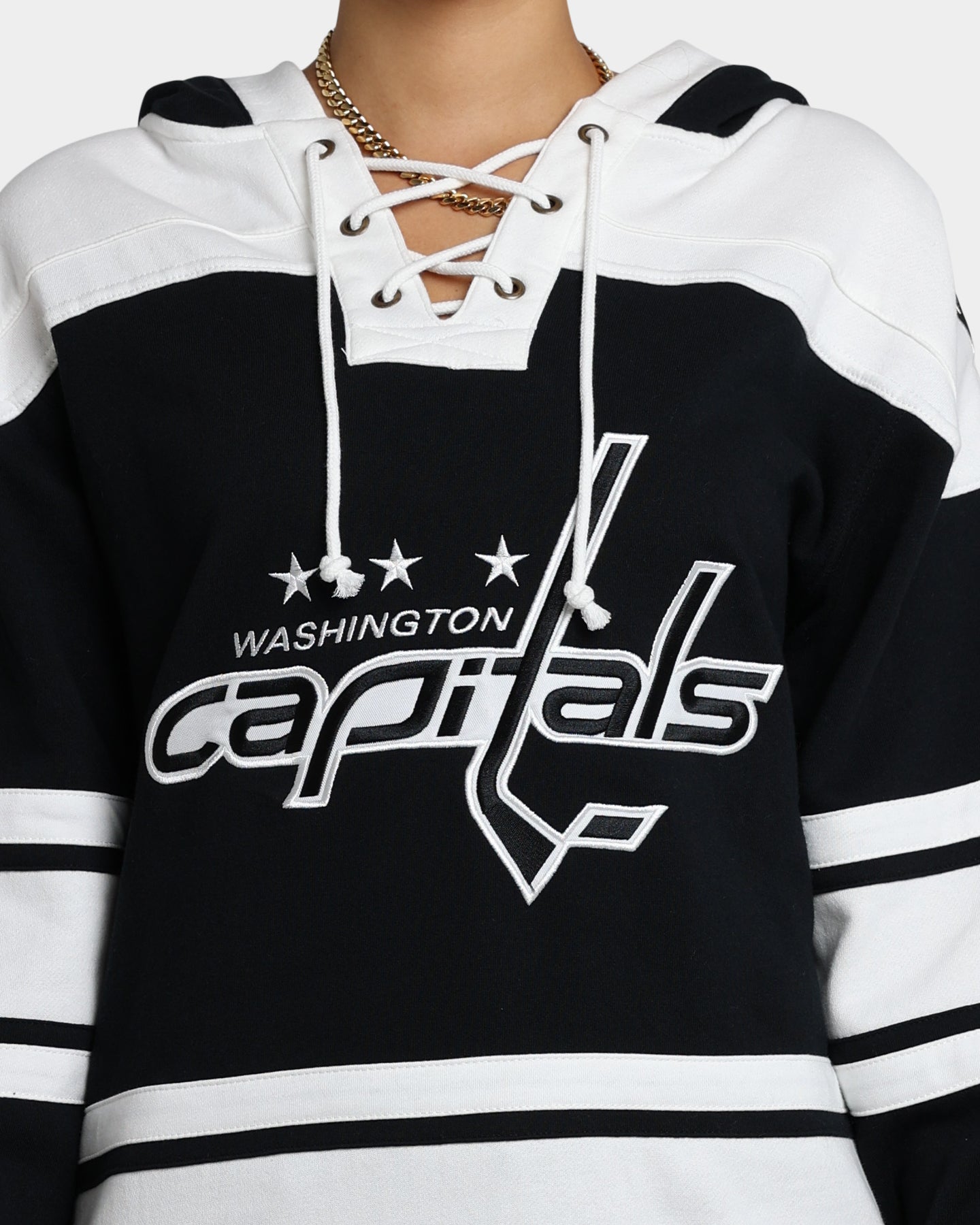 Washington Capitals Superior Lacer Hoodie by 47 Brand - Jet Black - Perfect for Game Day, Casual Wear & Sports Fan Apparel