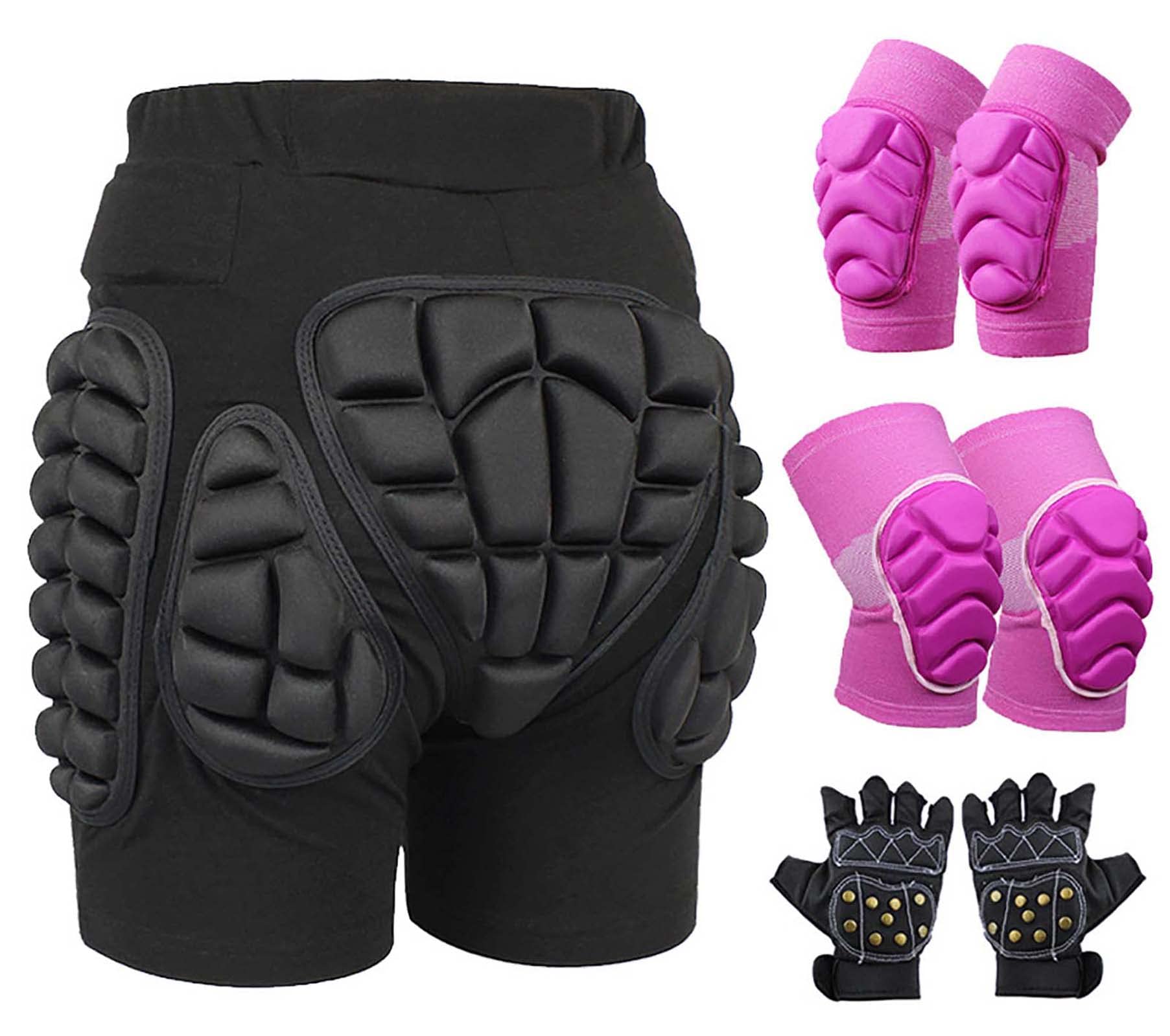 QDY Protective Padded Shorts for Skiing Snowboarding & Skating - Hip Butt Protection with Elbow, Hand and Knee Pads - Ideal for Winter Sports & Extreme Activities