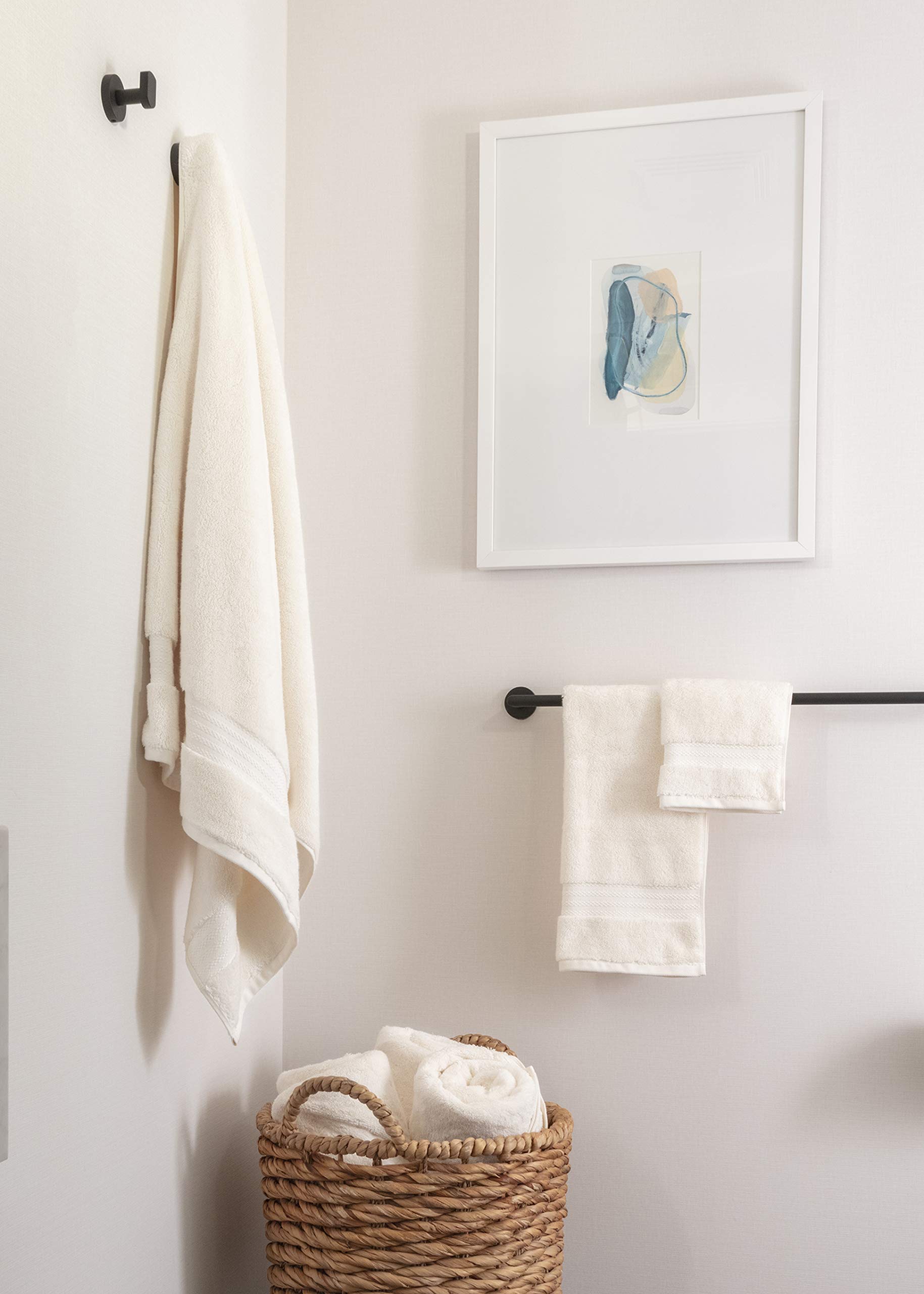Premium 100% Organic Cotton Bath Towel Set - 6 Piece Luxury Hotel & Spa Quality Towels (2 Bath, 2 Hand, 2 Washcloths) | GOTS Certified | 700 GSM Ultra Soft & Absorbent | Ivory | Perfect for Bathroom, Spa, Gym & Guest Use