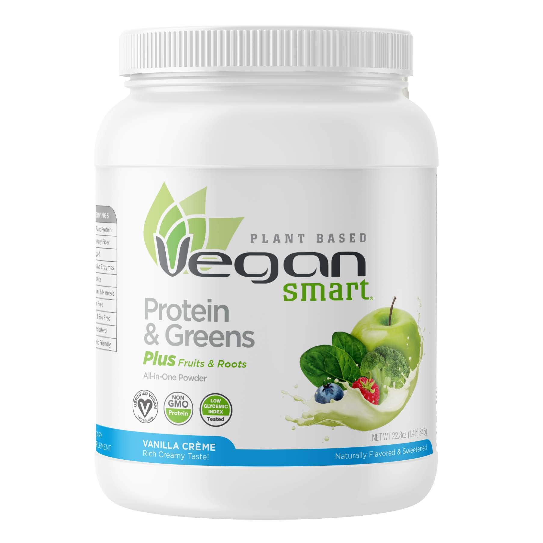 Naturade Vegansmart Plant Based Vegan Protein Powder - All-In-One Nutritional Shake with Protein & Greens, Vanilla Crème Flavor (22.8 oz) | Perfect for Post-Workout Recovery, Meal Replacement & Healthy Lifestyle