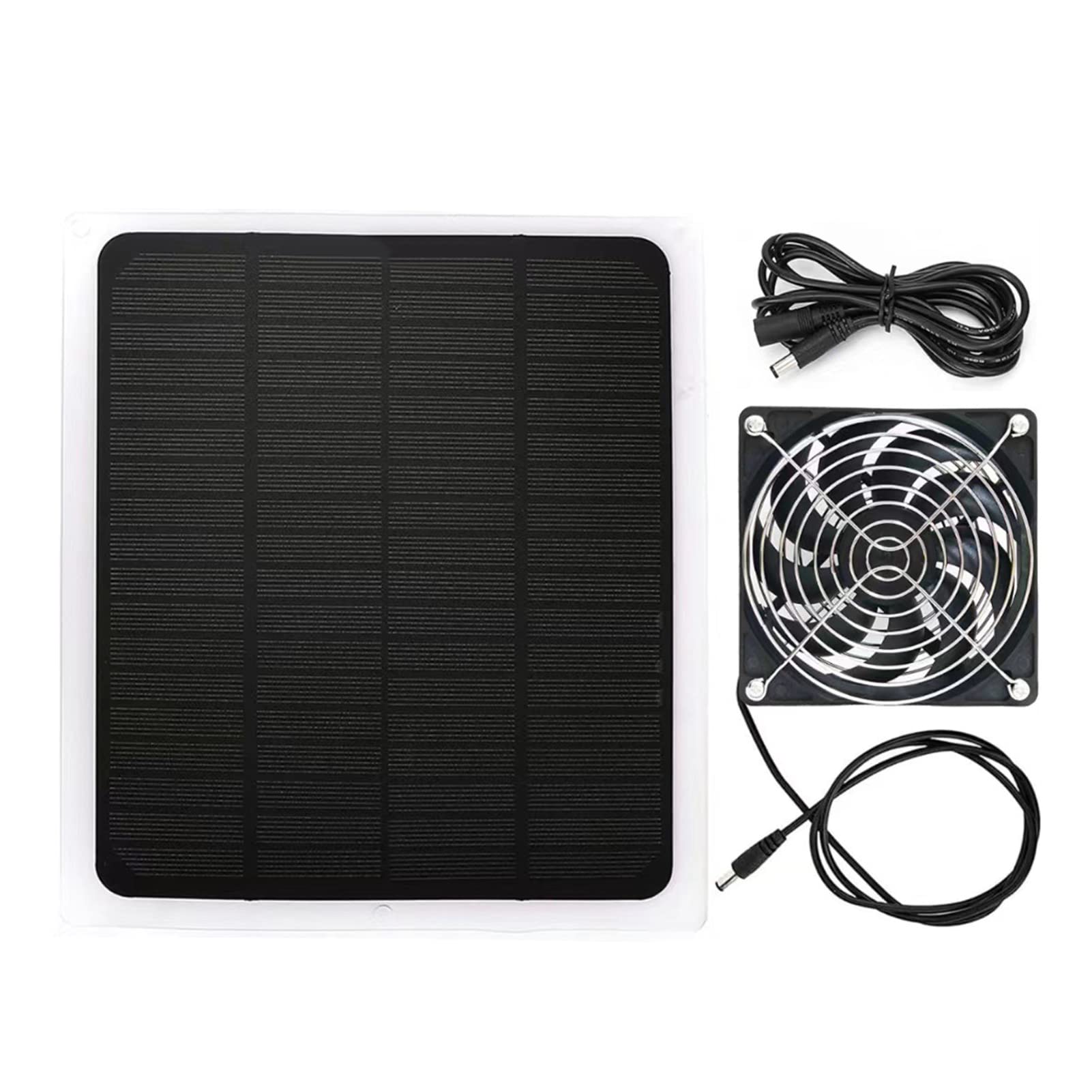 Geevorks 4.7-Inch 20W 12V Solar Panel Fan Kit - Monocrystalline Solar Exhaust Fan for Pet Houses, Greenhouses, Camping, Hiking & Outdoor Activities | Portable Cooling Solution for RVs, Tents & Picnics