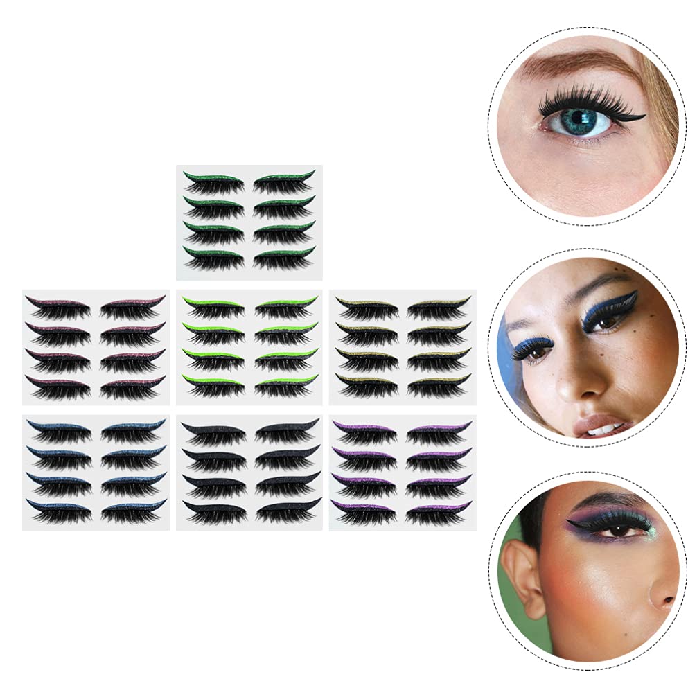28 Pairs Glitter Eyeliner Stickers - Self-Adhesive Winged Eyeliner & Cat Eye Makeup Stickers - Reusable Eyelash Tape for Dramatic Eye Looks - Perfect for Parties, Halloween, Cosplay and Special Occasions