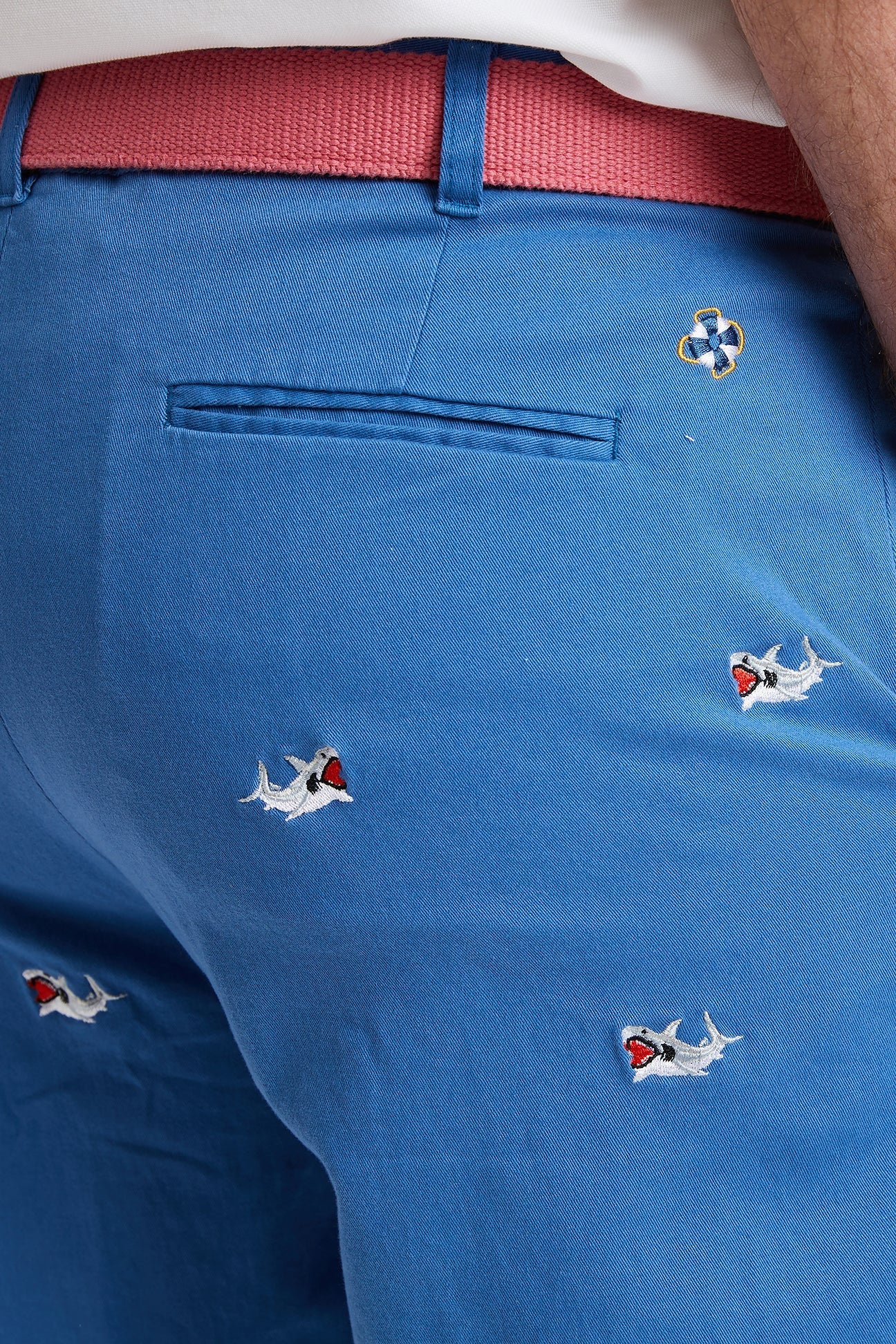 Cisco Short Deep Ocean Blue with Great White Shark Print - Stylish Swim Trunks for Men - Perfect for Beach, Pool, and Summer Vacations