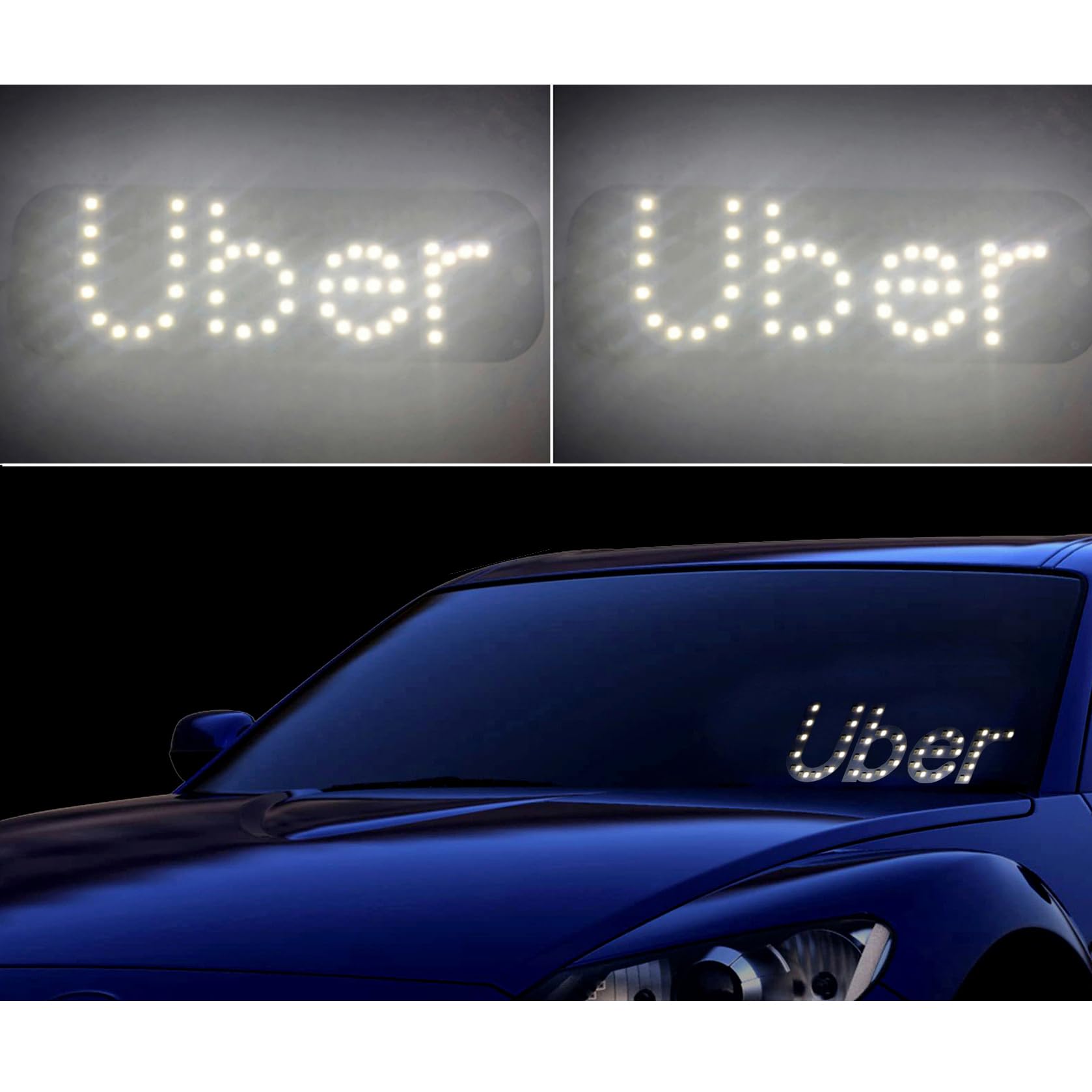 LED Light Signs for Car - USB Plug Decal Stickers with Customizable Words - Perfect for Night Driving, Car Decor & Personalized Gifts (White)