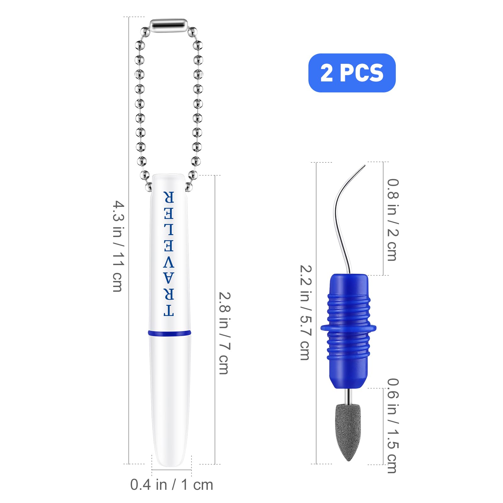 EXCEART Travel Teeth Plaque & Tartar Remover Tool Set - Mini Dental Hygiene Cleaning Kit with Chain for Travel & Home Use - Perfect for Whitening, Stain Removal & Oral Care On-the-Go