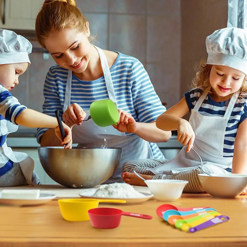 MobFest® 12-Piece Measuring Cup & Spoon Set - Food Grade Plastic, Dishwasher Safe - Essential Kitchen Tool for Cooking, Baking & Meal Prep - Perfect for Home Chefs & Bakers