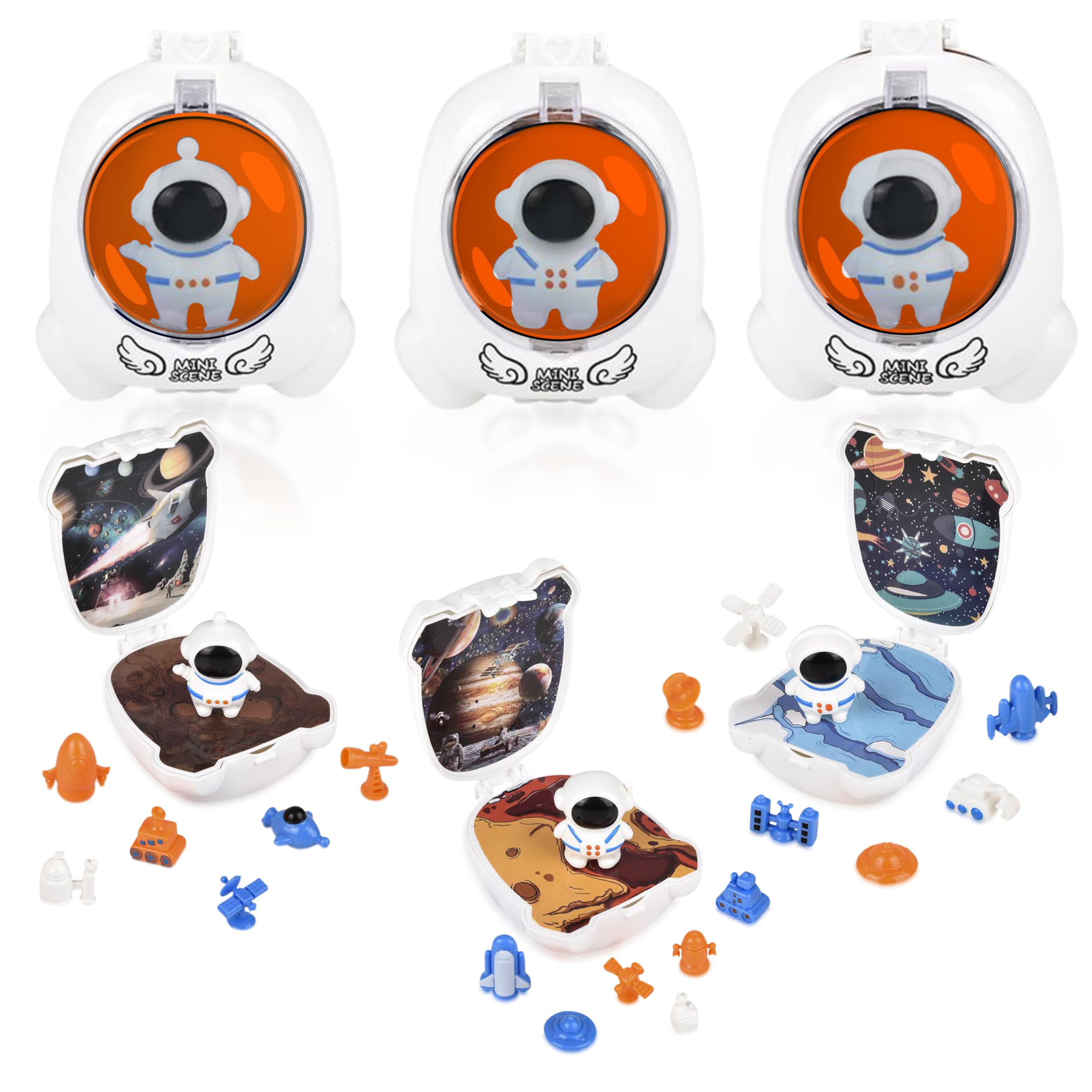 3-Piece Astronaut Space Toy Set for Kids - Mini Space Shuttle, Model Rockets & Astronaut Figurine | STEM Educational Toys, Outer Space Party Favors & Birthday Gifts for Boys & Girls | Perfect for Space-Themed Parties, Classroom Rewards & STEM Learning Activities