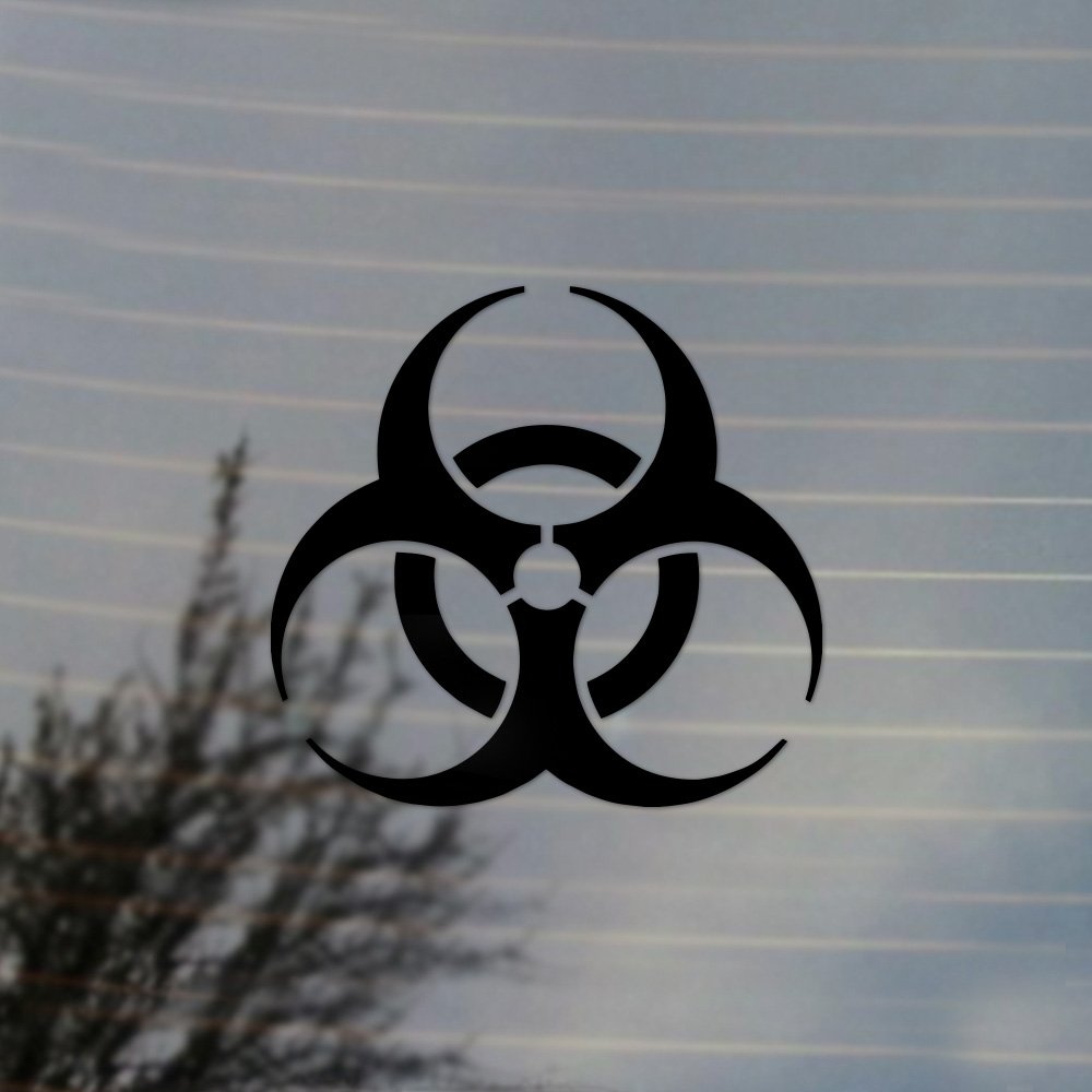 Biohazard Zombie Gaming Vinyl Decal - High-Quality Cosplay & Fan Gear Sticker for Laptops, Cars, Helmets - Perfect for Halloween, Gaming Events & Cosplay (Black)