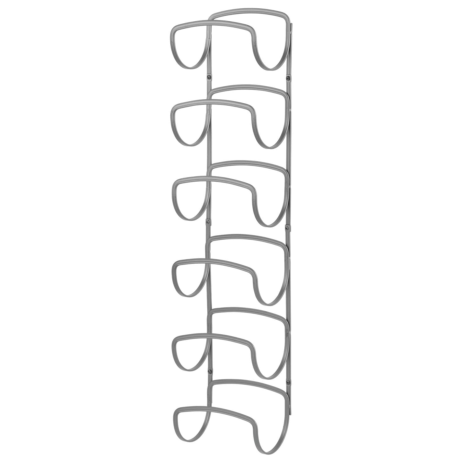 mDesign Steel Wall Mounted Towel Holder - 6-Tier Bathroom Towel Organizer for Rolled Towels - Space Saving Storage Rack - Hyde Collection in Graphite Gray - Perfect for Small Bathrooms, Laundry Rooms & Spa Areas