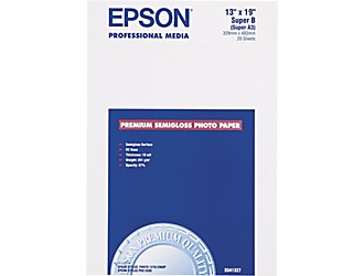 Epson Premium Semigloss Photo Paper 13x19 Inches - 20 Sheets Pack for High-Quality Photo Printing, Art Prints & Professional Presentations