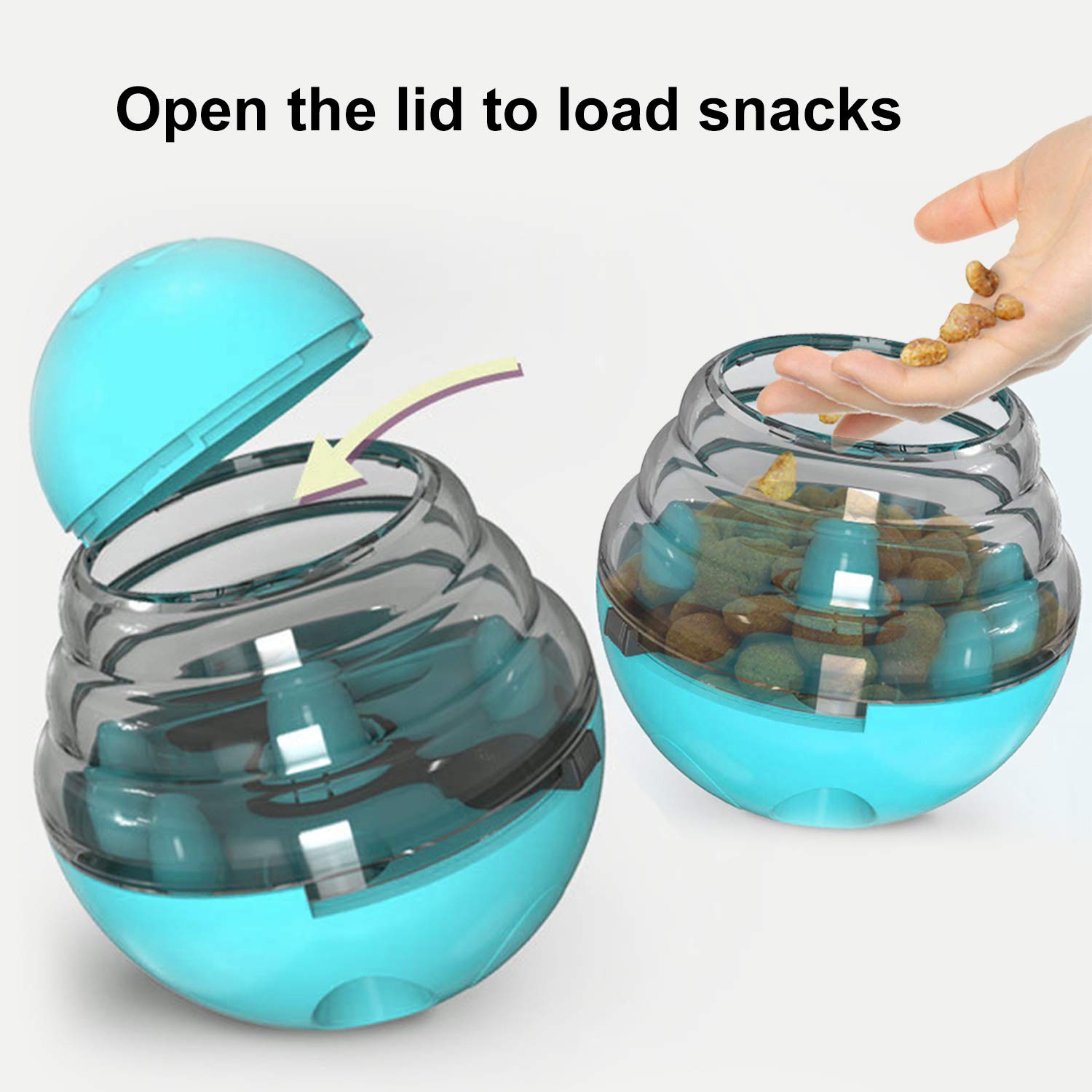 Guardians Treat Dispensing Dog Toy - Slow Feeder Ball for Dogs & Cats | Interactive IQ Boosting Chase Toy | Pet Food Puzzle Dispenser (Blue) - Perfect for Mealtime Enrichment & Indoor Play