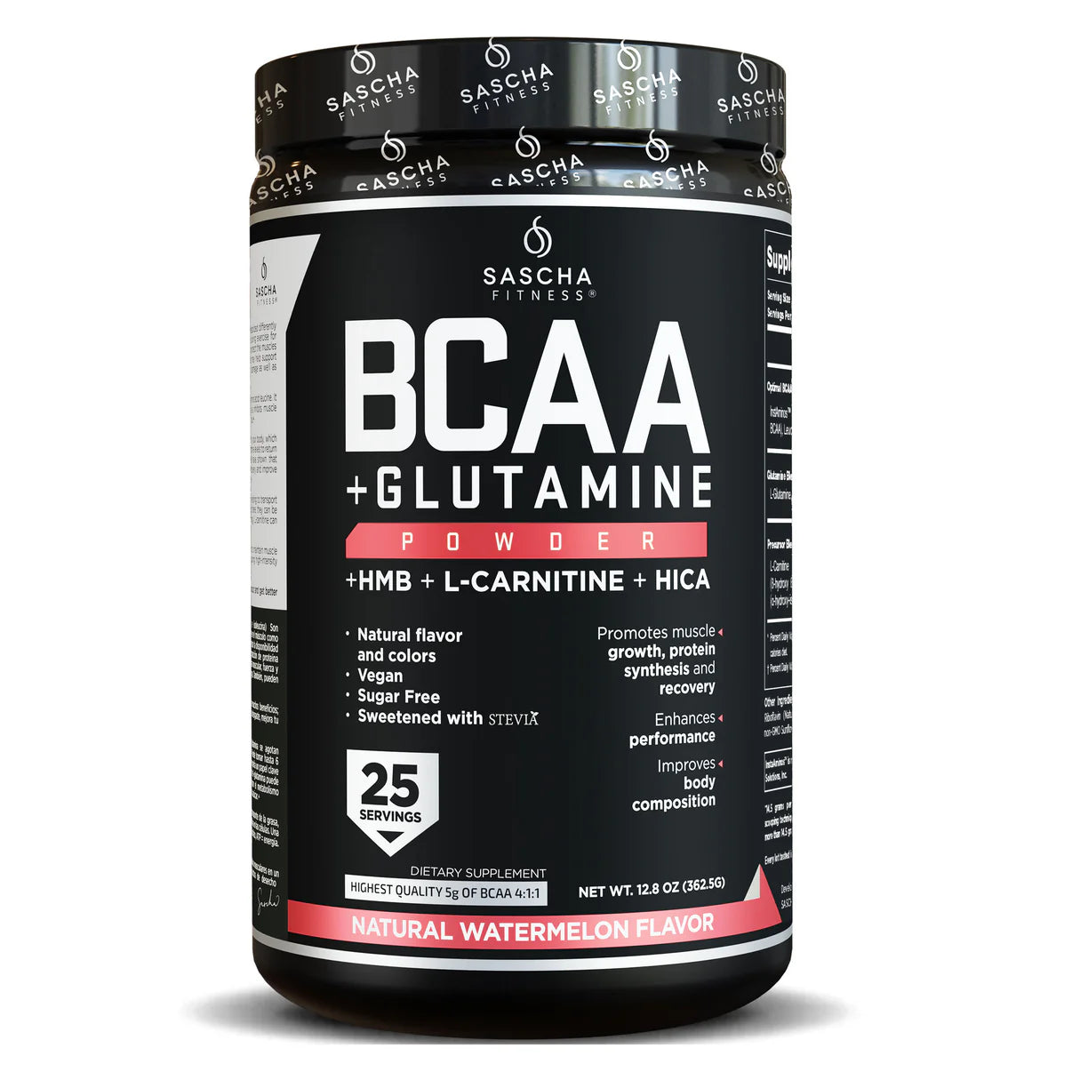 BCAA Powder for Muscle Recovery & Growth - SASCHA FITNESS Premium Branched-Chain Amino Acid Supplement - Ideal for Post-Workout, Fitness & Bodybuilding