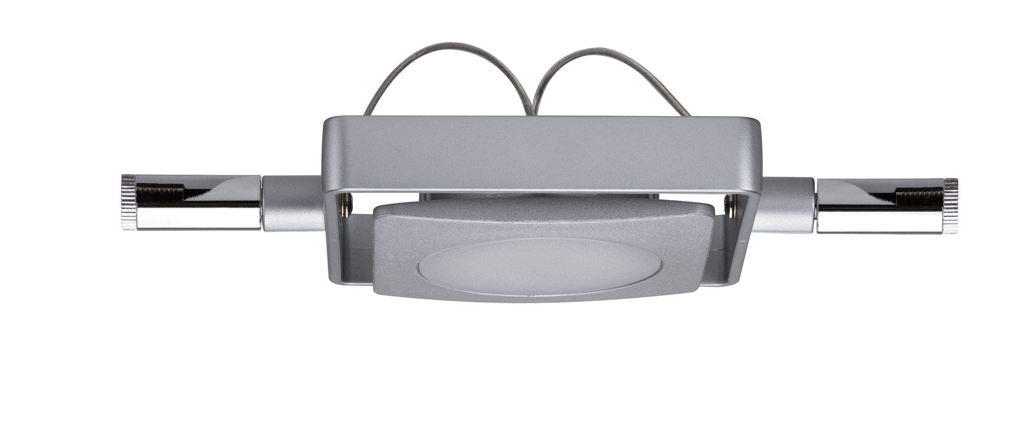 Paulmann 941.07 MacLED Tension Wire Lighting System - 4 Square Spotlights with 10m Cable & Transformer - 16W 2700K Chrome Indoor Ceiling/Wall Lights [Energy Class A+] - Perfect for Modern Homes, Retail Displays & Gallery Lighting