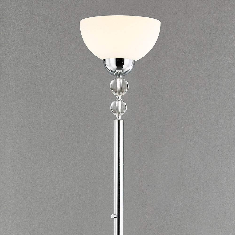 71 Inch Crystal Ball LED Floor Lamp with Dimmer - Modern Contemporary Silver Chrome Design - Perfect for Living Room, Bedroom, or Office Lighting