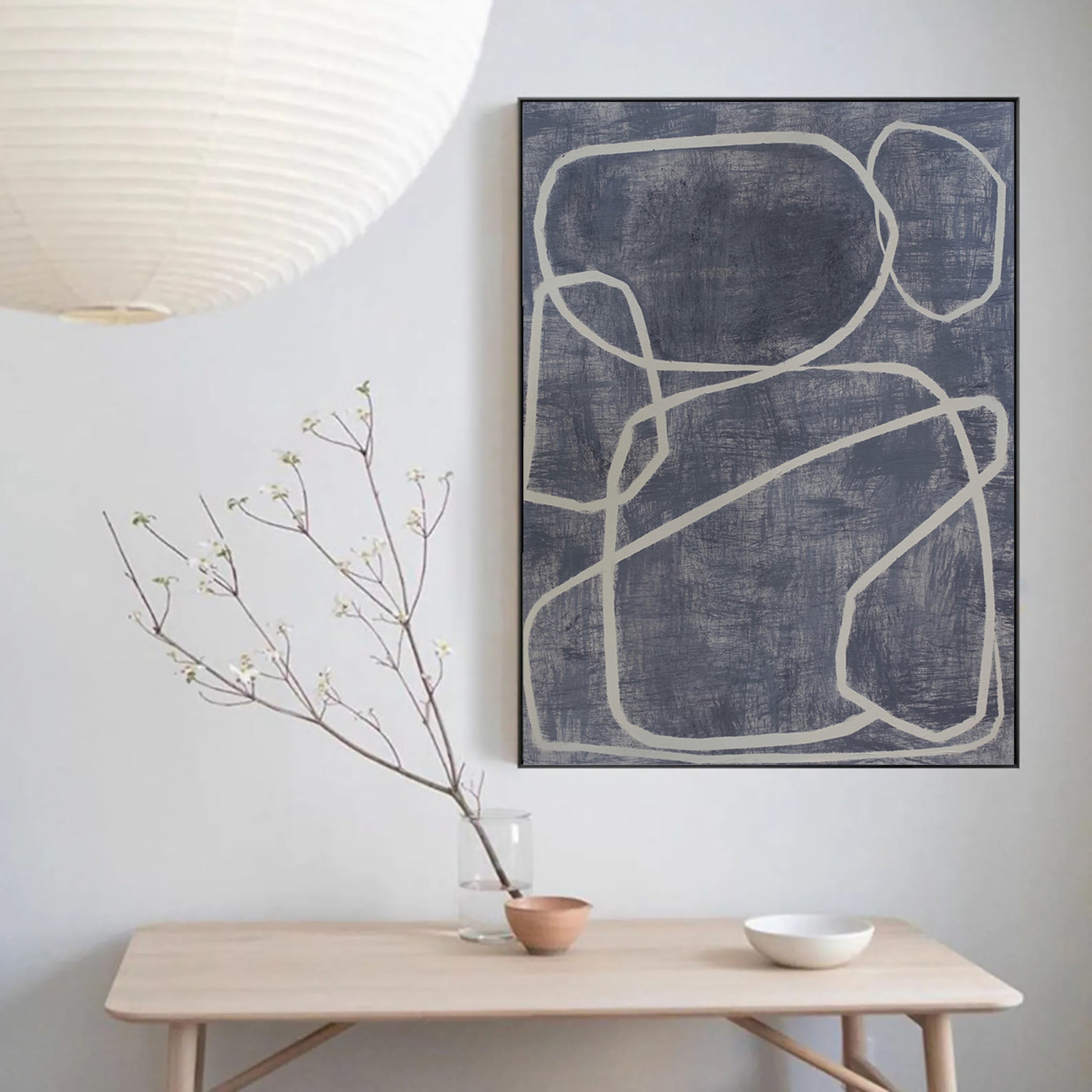 Abstract Tranquility Wall Art #WS089 - Custom Size Canvas Painting for Living Room, Bedroom & Office Decor