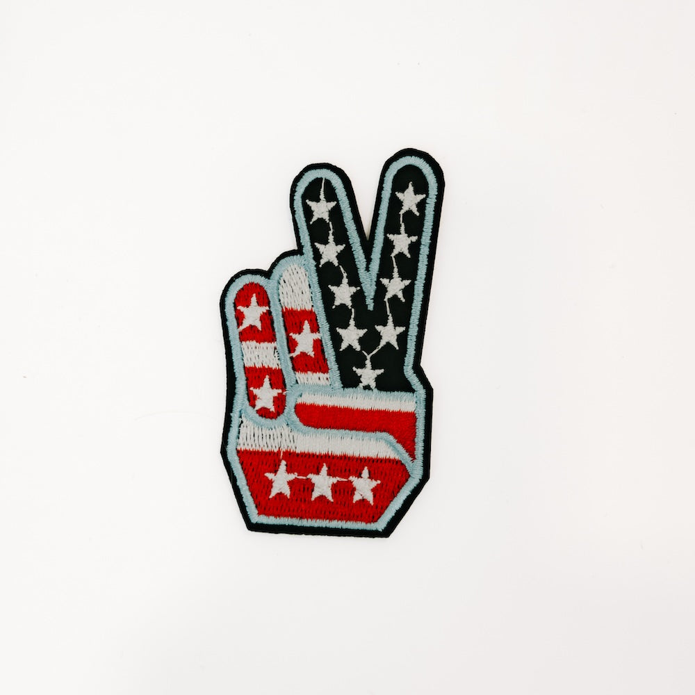 Patriotic Peace Patch - Embroidered Iron-On Patch for Clothing, Bags & Hats | Perfect for Veterans Day, Memorial Day & Patriotic Events
