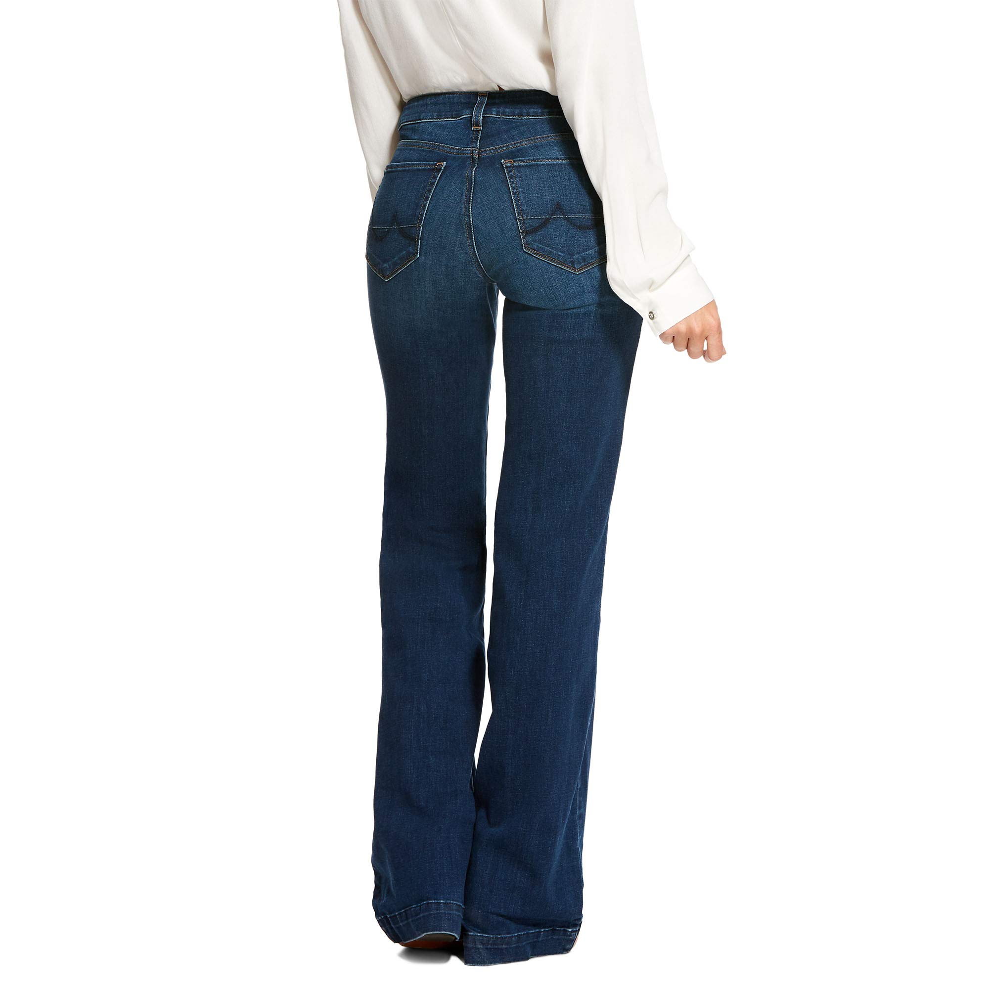 ARIAT Women's Kelsea Wide Leg Stretch Jeans - Mid Rise Bootcut Trousers for Casual & Work Wear | Comfortable & Stylish Denim Pants for Everyday Outfits