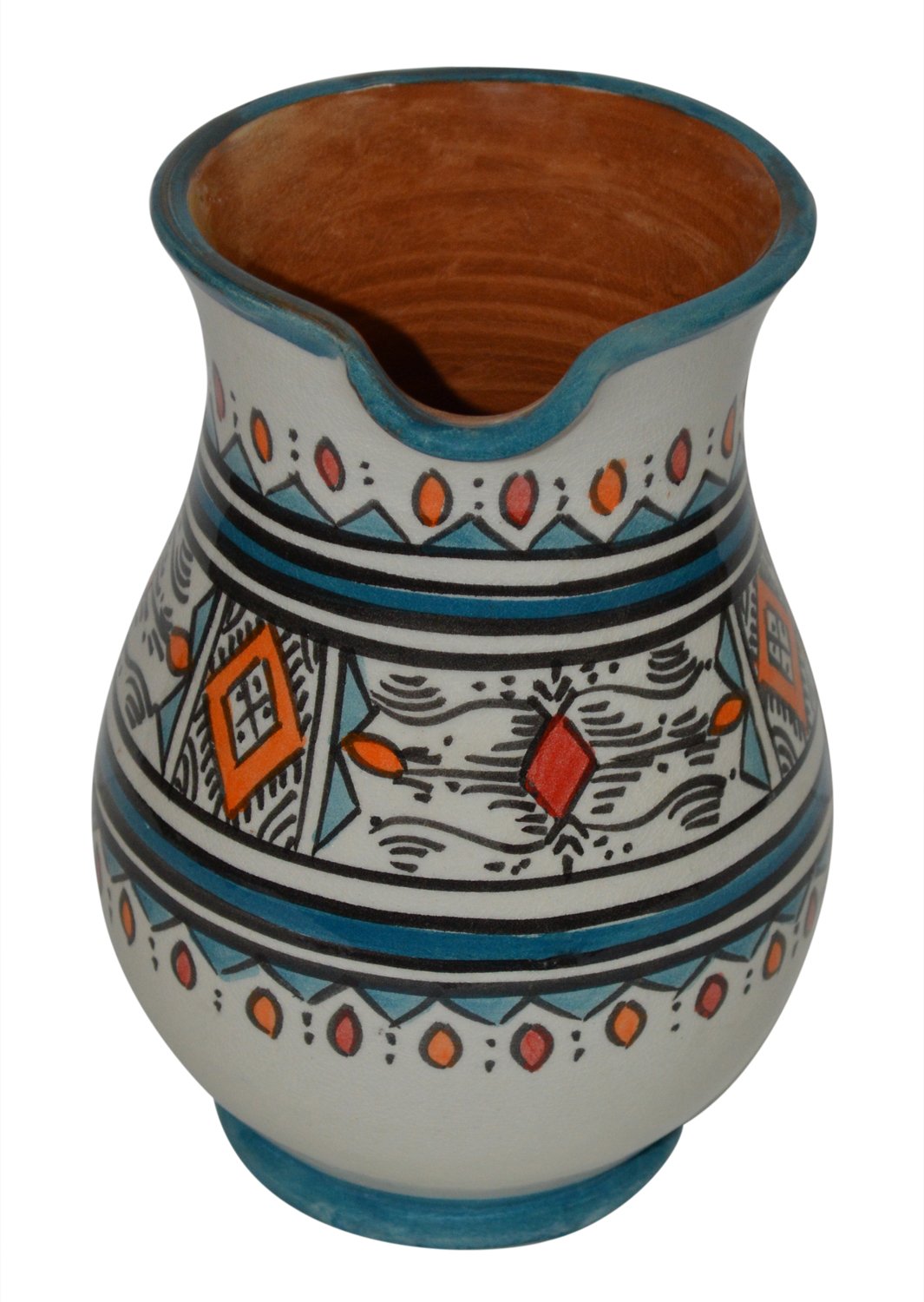 Handmade Moroccan Ceramic Pitcher - 58 oz Sangria Carafe & Beverage Dispenser with Easy Pour Spout | Perfect for Summer Parties, Outdoor Gatherings & Home Decor