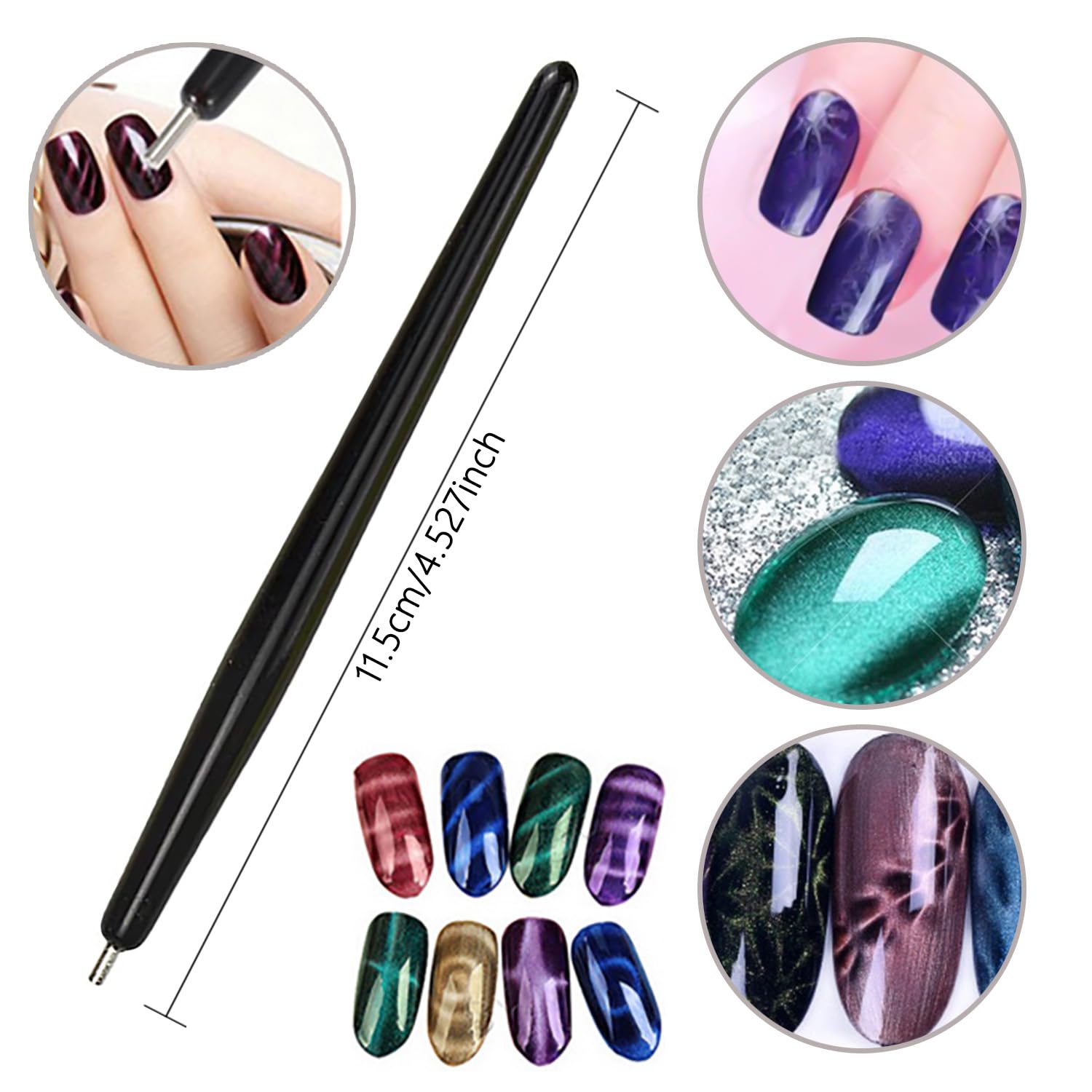 15-Piece Nail Magnet Set for Cat Eye Polish - DIY Gel Nail Art Tools
