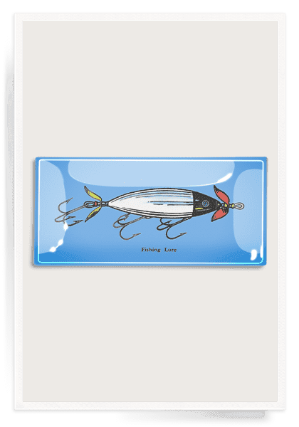 Premium Fishing Lure Decoupage Glass Tray - Handmade Decorative Serving Tray for Anglers | Perfect for Home Decor, Gift Giving & Fishing Enthusiast Collections