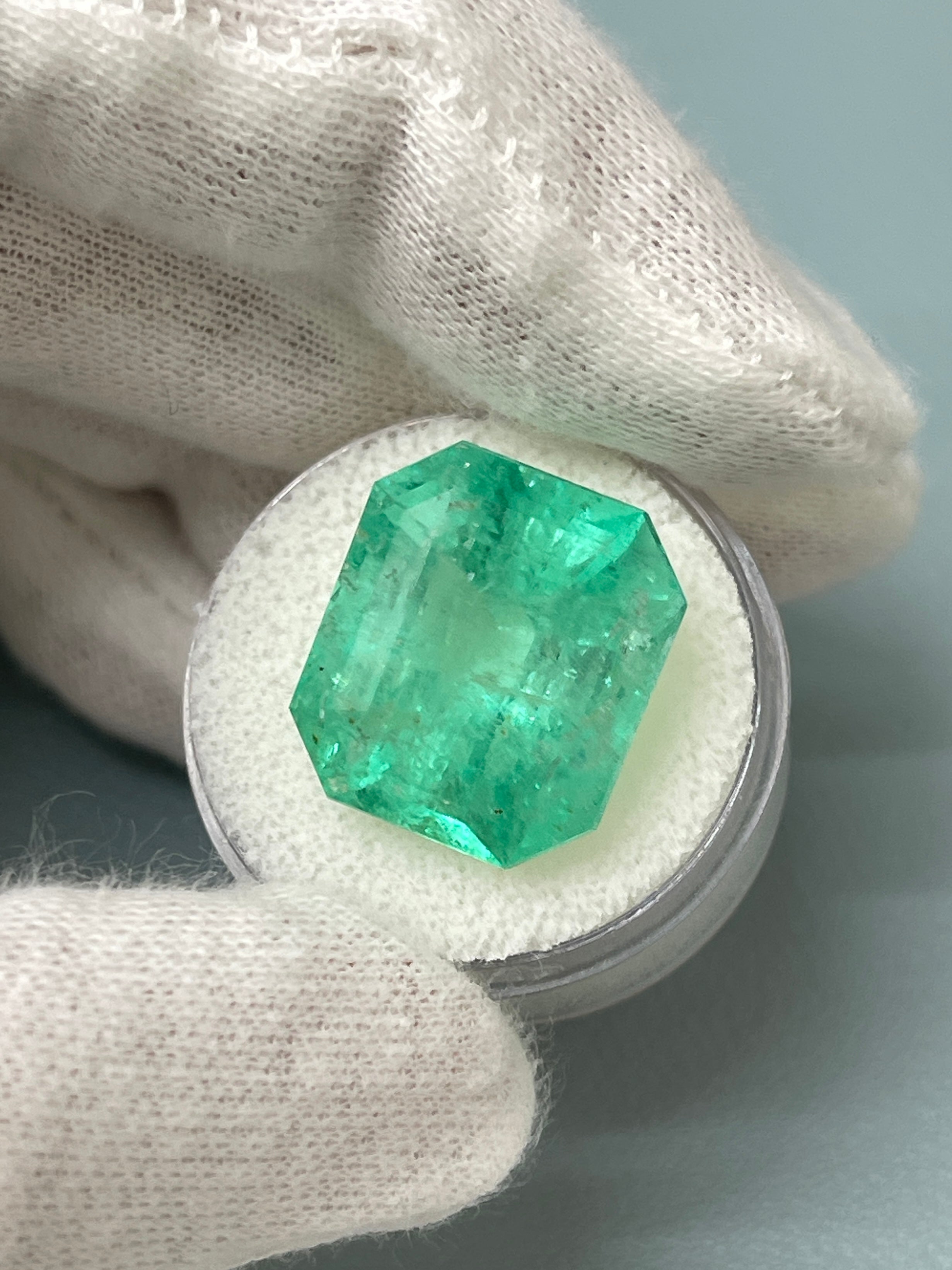 20.44 Carat XL Loose Colombian Emerald - 18x16mm Emerald Cut Gemstone for Jewelry Making & Engagement Rings
