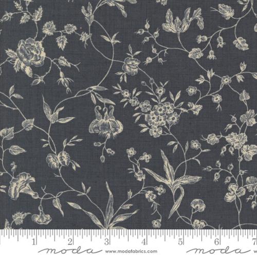 French General Sacre Bleu M13973 18 Pivoine Vines Indigo Blue Floral Fabric - Perfect for Quilting, Home Decor & DIY Craft Projects